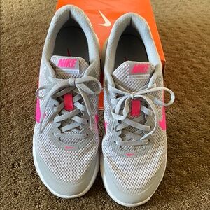 Nike Gray and Pink Sneakers with Breathable Mes